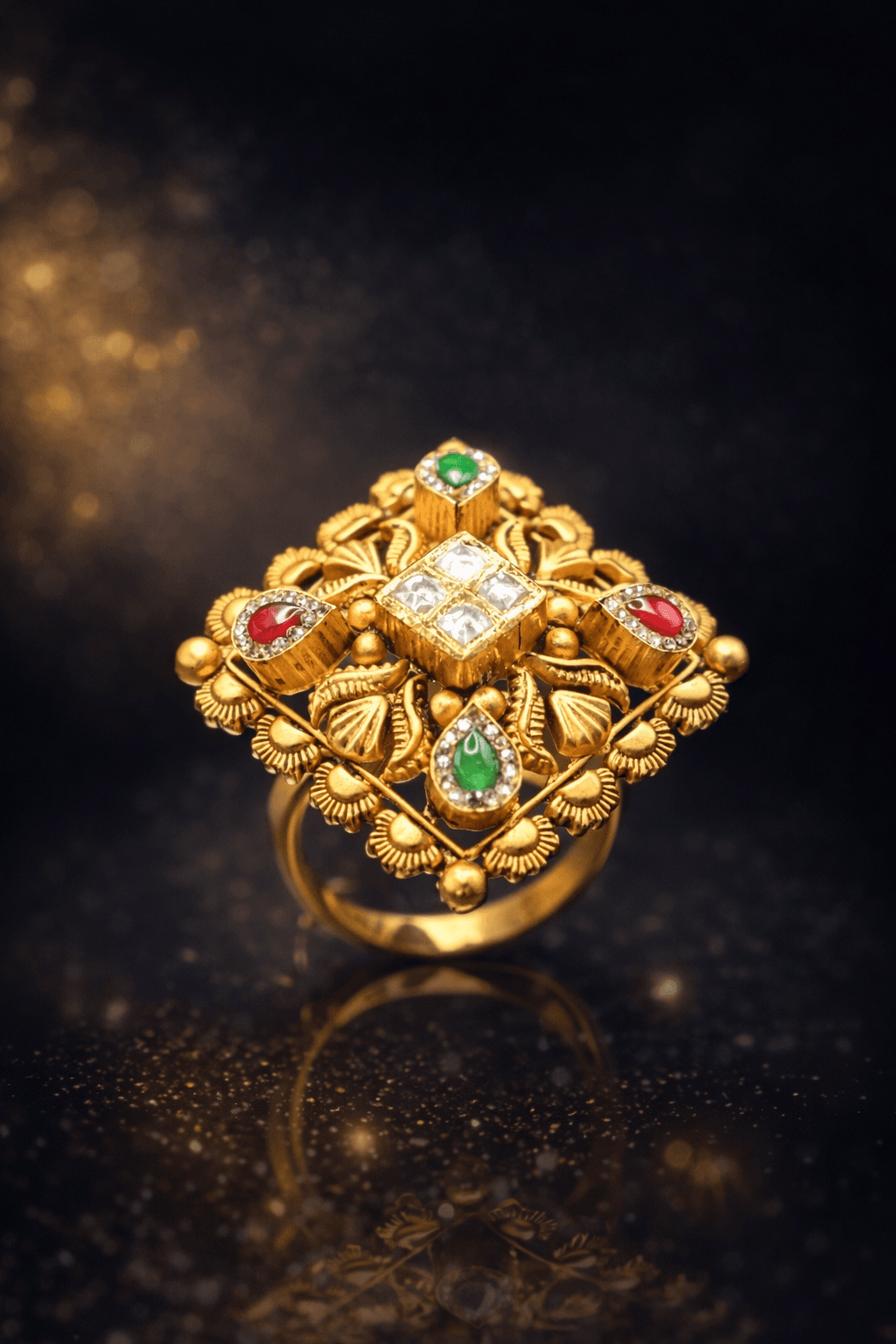 Rajsi Navratna Bloom Ring