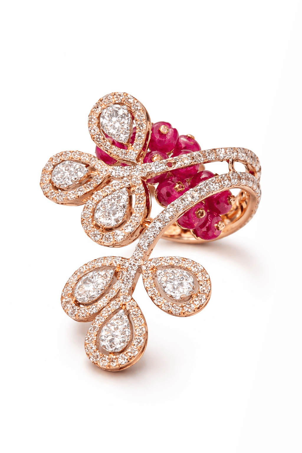 Grape wine cocktail ring view 2