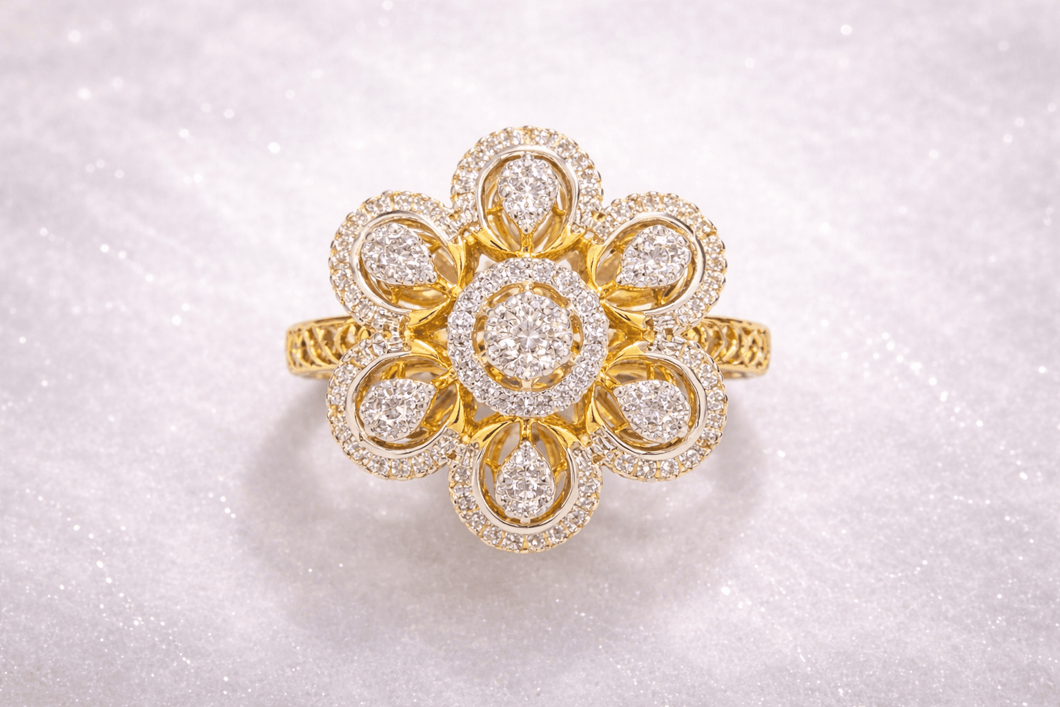 Imperial Petal Cocktail Ring view 2