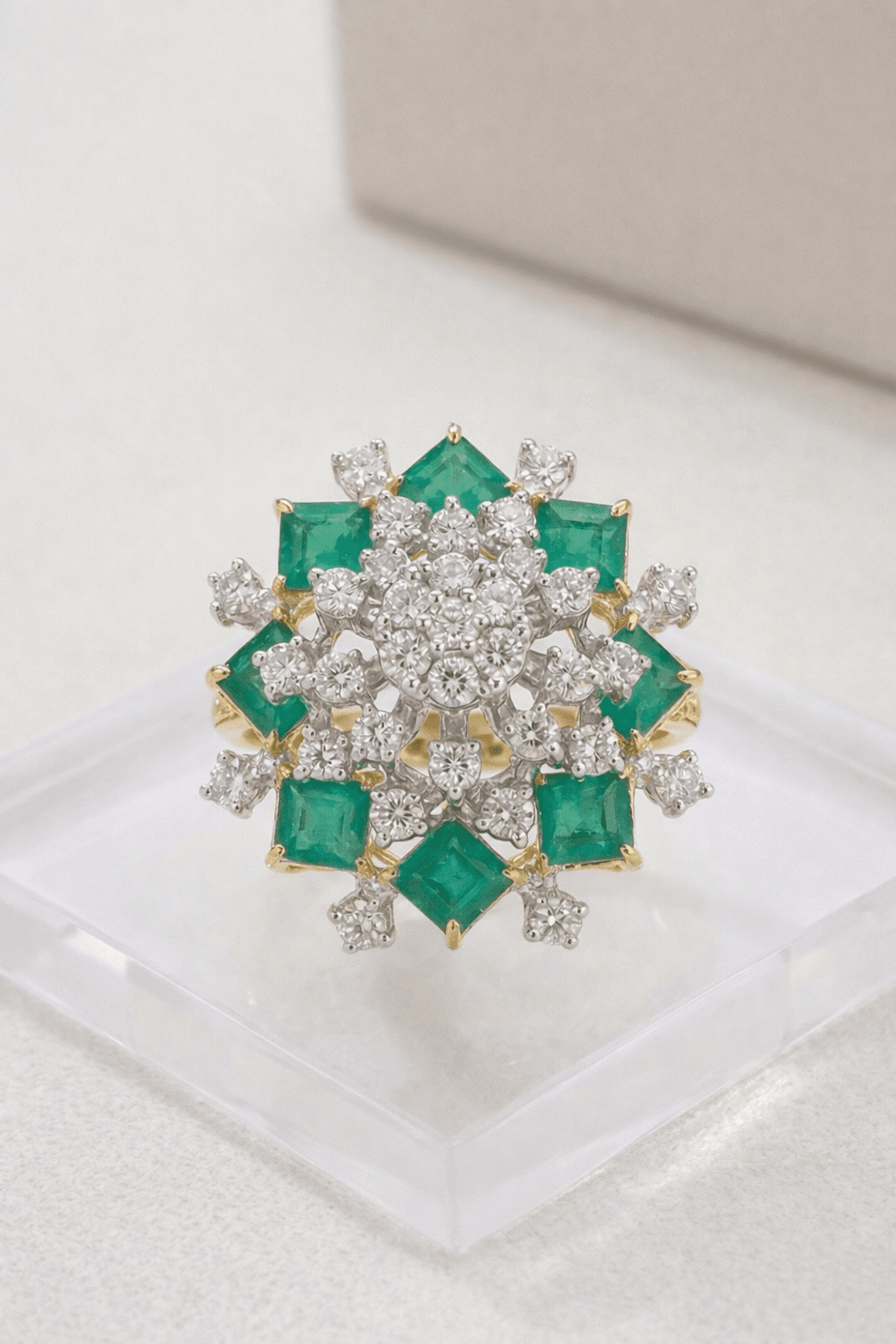 Emerald Crest Cocktail Ring view 2