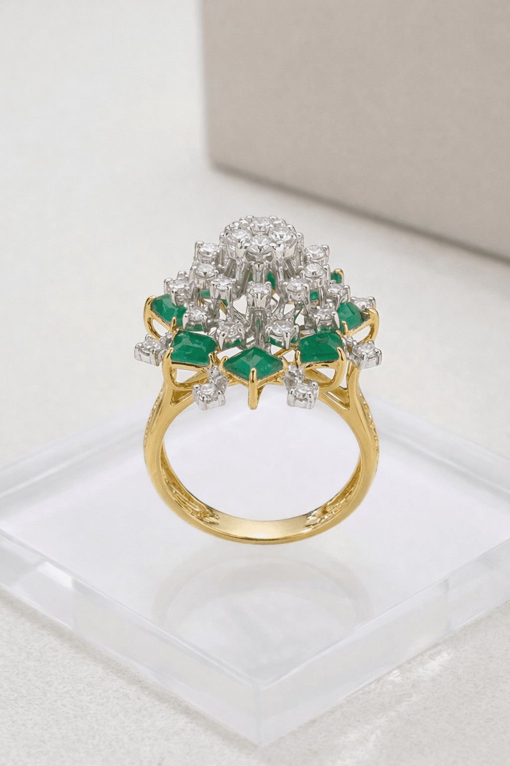 Emerald Crest Cocktail Ring