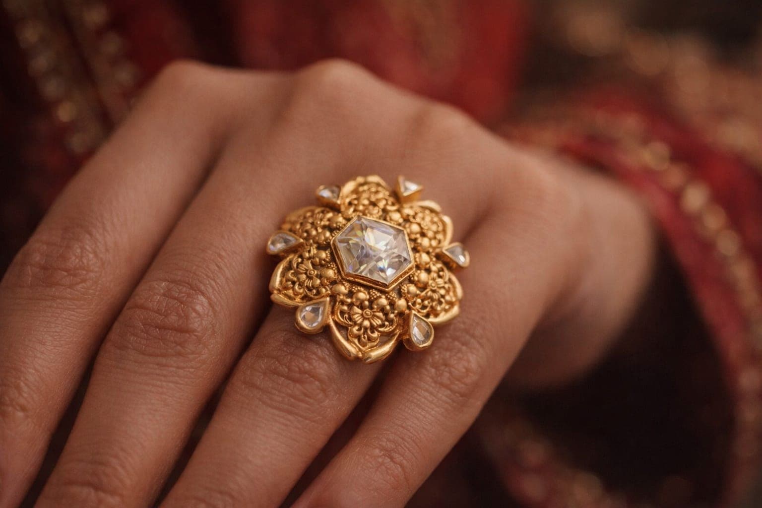 Antique Royal Blossom Cocktail Ring