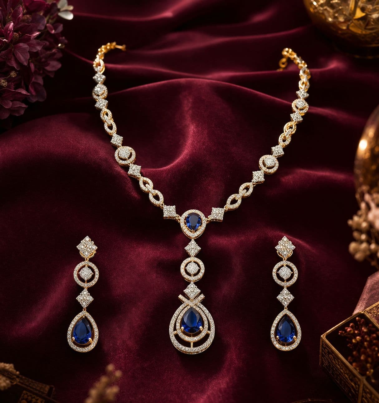 Sapphire Drape Elegance Set