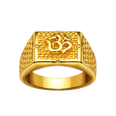 Om gold ring view 2
