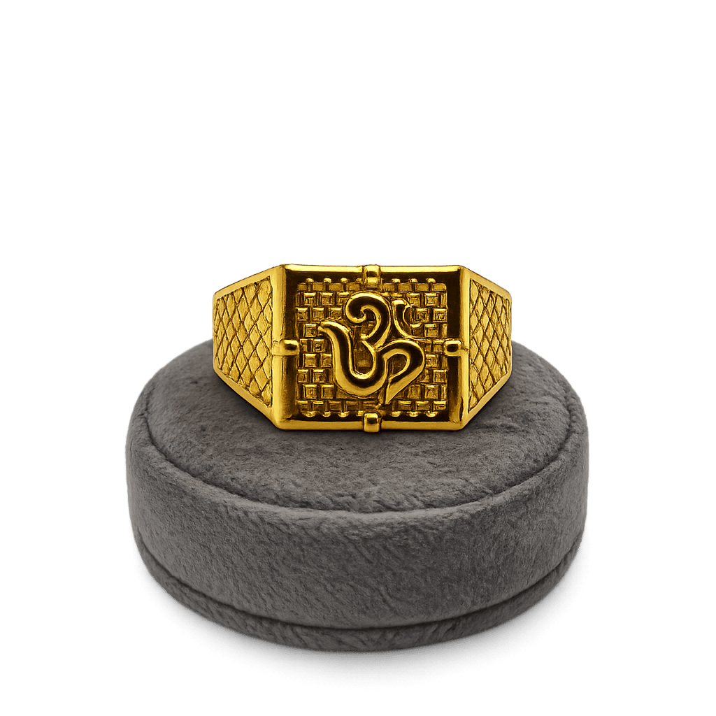 Om gold ring view 3