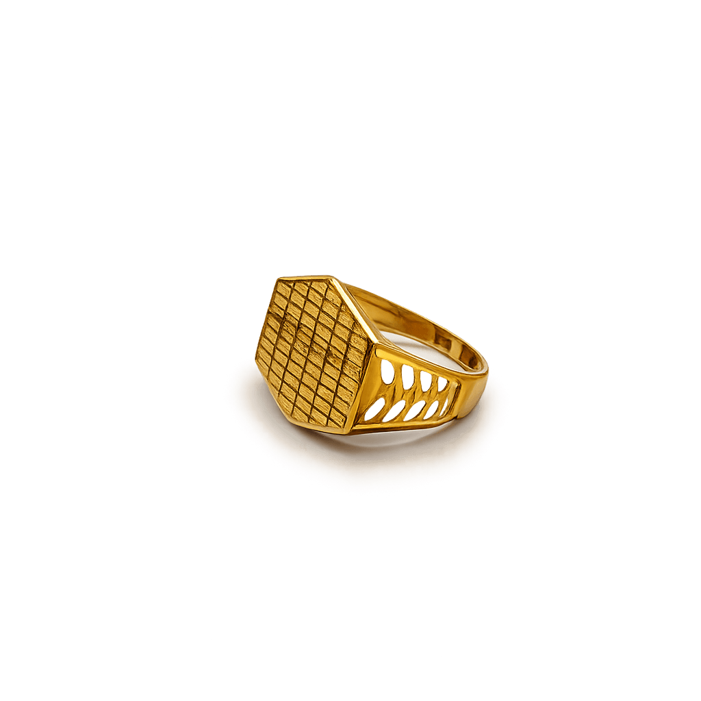 Engraved gold ring view 3