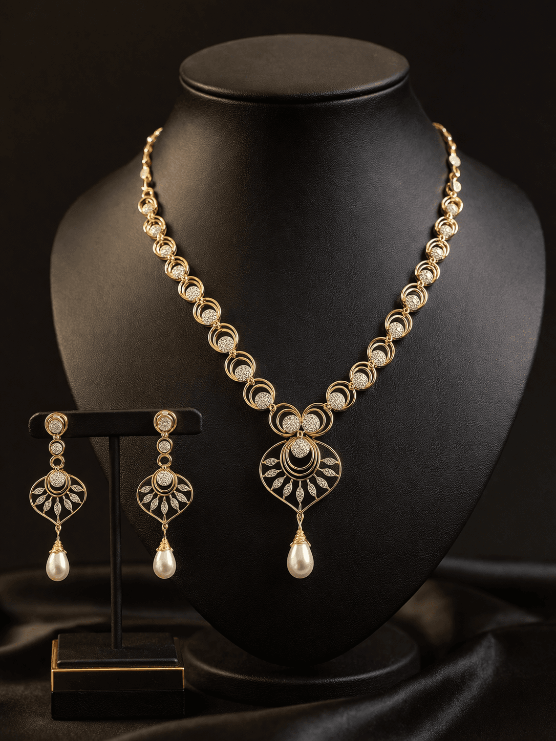 Celestia Pearl Drop Diamond Set